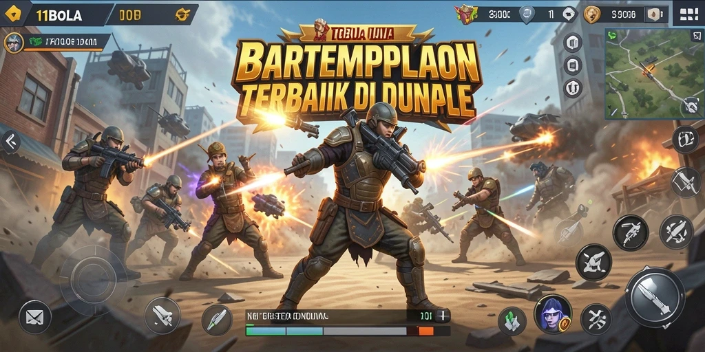 Gameplay intens di 11BOLA dalam pertarungan Battle Royale.