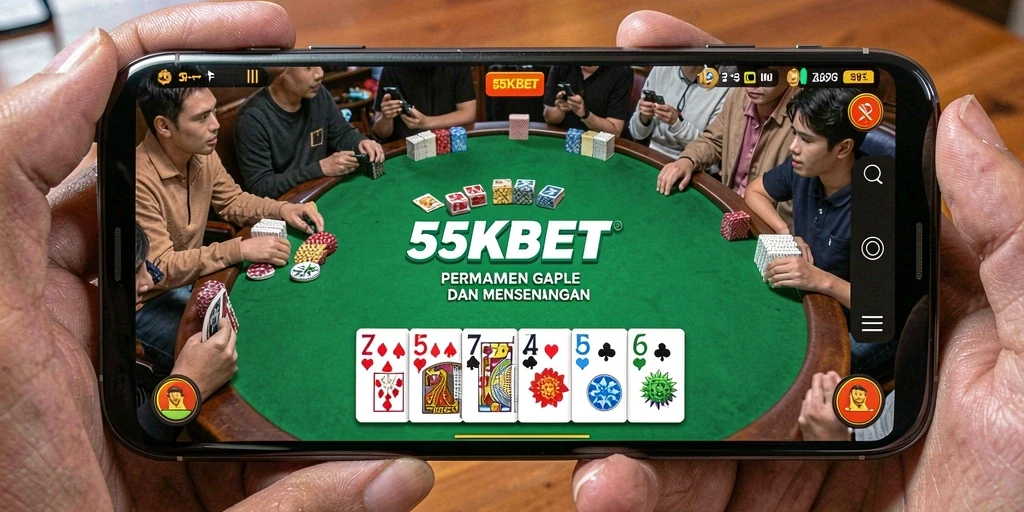 Tampilan gameplay Gaple yang seru di 55KBET.