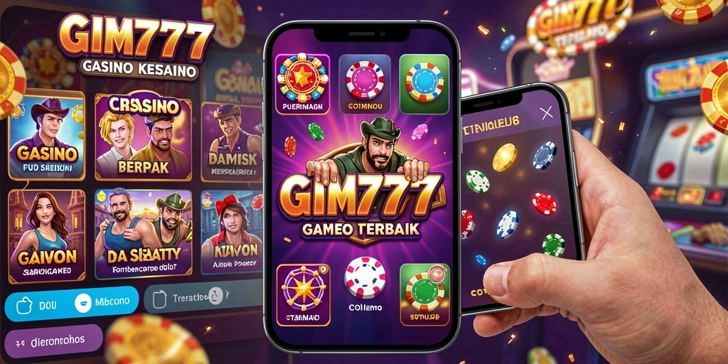 Tampilan gameplay GIM777 dengan berbagai permainan kasino menarik.
