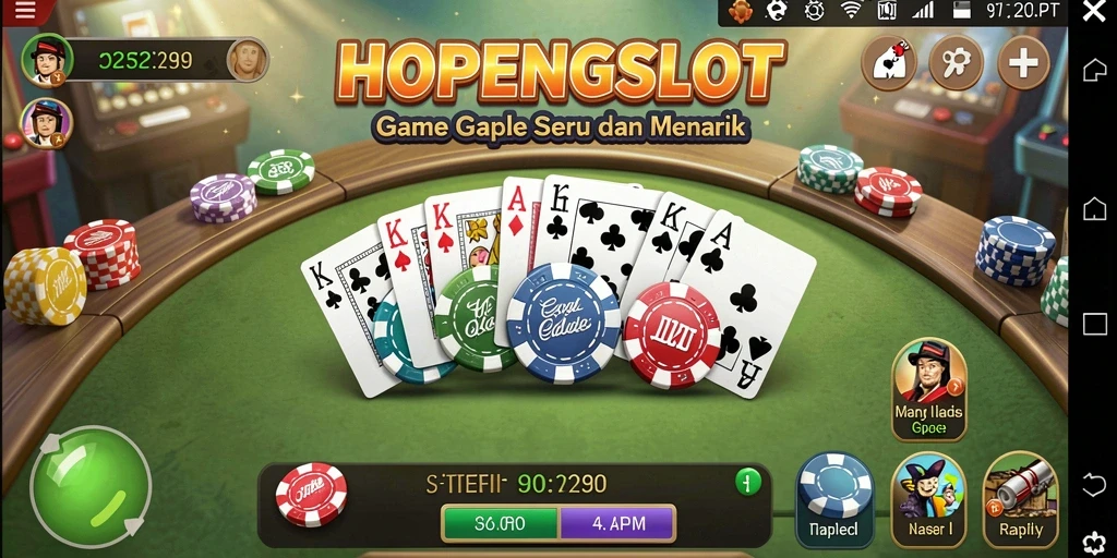 Tampilan menarik dari gameplay HOPENGSLOT dengan kartu Gaple.