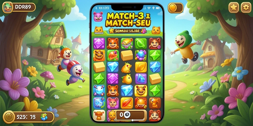 Gameplay seru IDR89 yang penuh warna dan tantangan Match-3.