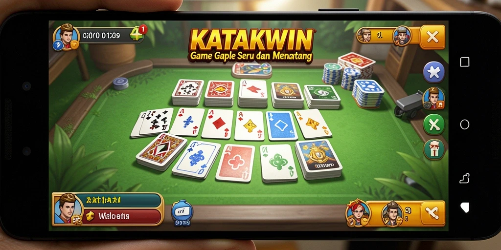 Tampilan menarik gameplay KATAKWIN saat bermain Gaple.
