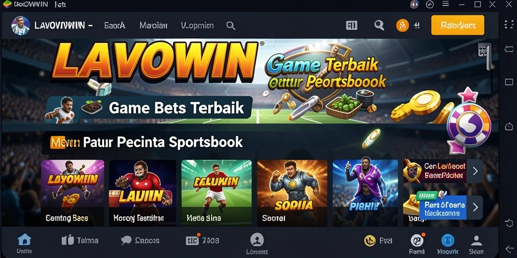 Tampilan gameplay seru dalam aplikasi LAVOWIN untuk taruhan Sportsbook.