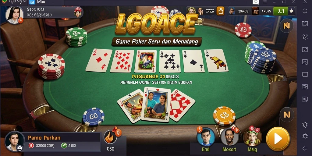 Screenshot gameplay Poker yang menegangkan dan seru.