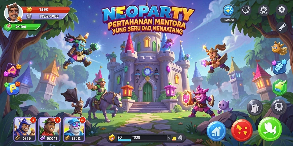 Tampilan gameplay menakjubkan dari NEOPARTY yang penuh aksi.