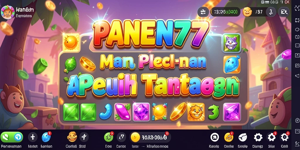 Screenshot gameplay PANEN77 menunjukkan aksi mencocokkan item yang menegangkan.