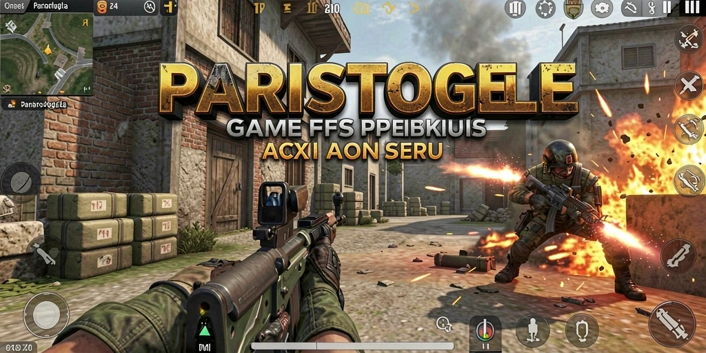 Tampilan gameplay mendebarkan di PARISTOGEL dengan aksi FPS yang intens.