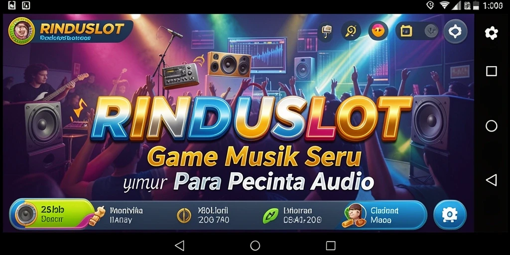 Tampilan gameplay seru RINDUSLOT dengan berbagai lagu menarik.