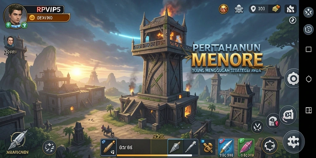 Tampilan gameplay seru di RPVIP5 dengan aksi Tower Defense yang menegangkan.