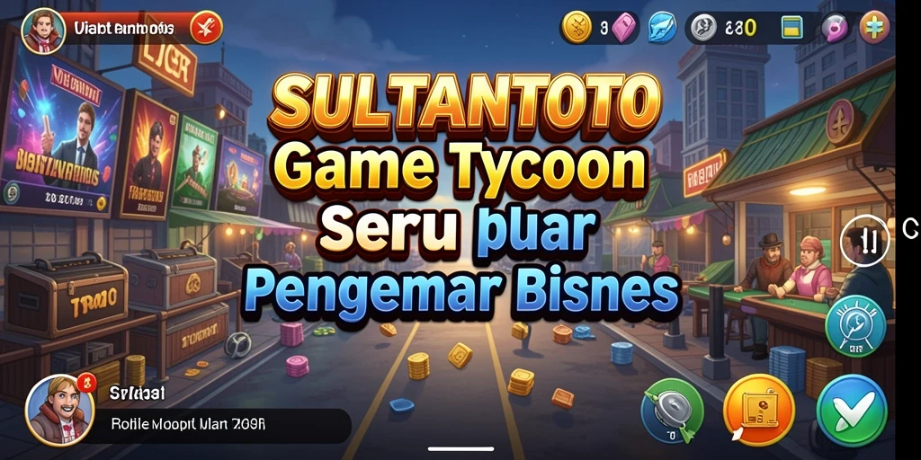 Tampilan screenshot SULTANTOTO menunjukkan aksi seru dalam bisnis Tycoon.