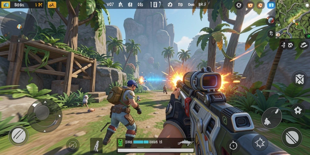 Tampilan gameplay V07 yang menegangkan dan penuh aksi.